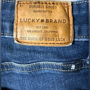 Lucky Brand Lolita Skinny Dark and Light Blue Denim Jeans with “frayed cut”